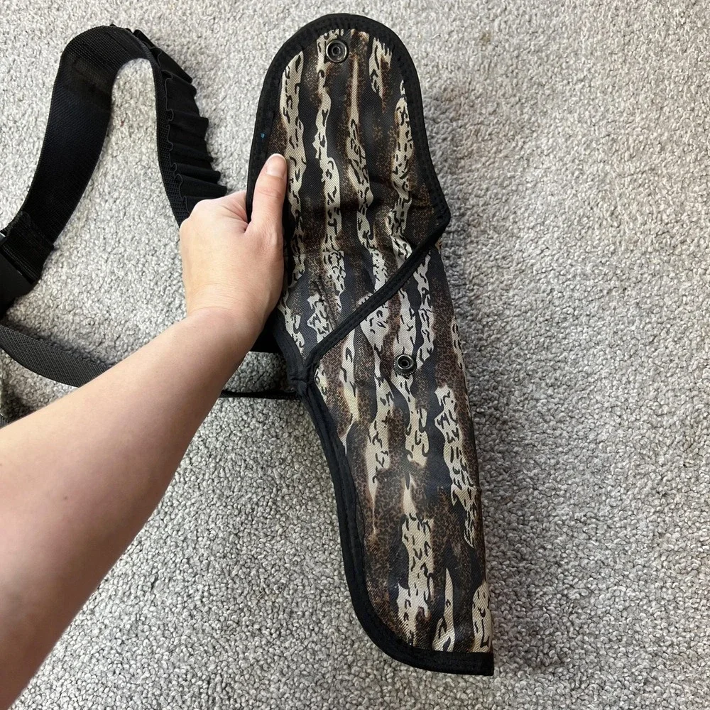 Allen Camo Nylon Belt Holster Brown Hunting Handgun Pistol Field‎ OWB Ammo Loops